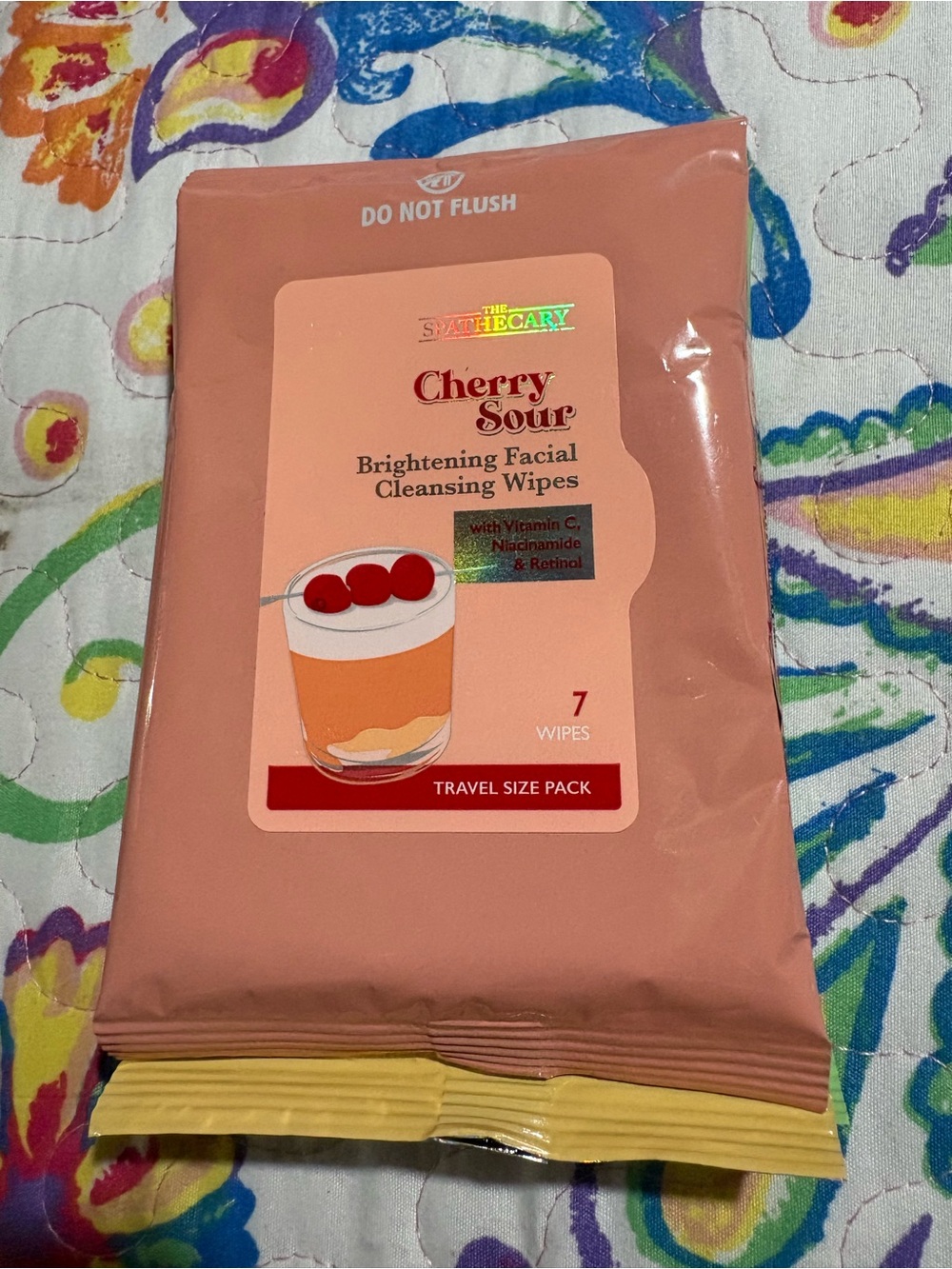 Cherry Sour Brightening Facial Cleansing Wipes - Peach Travel Pack
